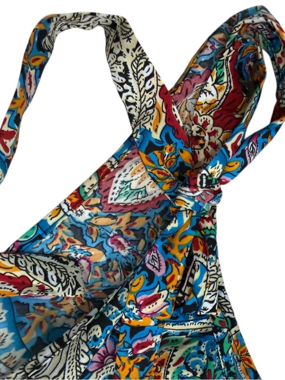 Cupshe Paisley Scoop Neck Tie Shoulder Wide Leg Romper multicolor Size Small - Picture 5 of 9